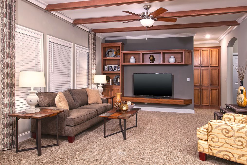 The 3539 JAMESTOWN Living Room. This Modular Home features 3 bedrooms and 2 baths.