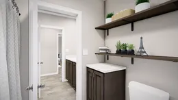 The THE RIVIERA Guest Bathroom. This Manufactured Mobile Home features 4 bedrooms and 2 baths.