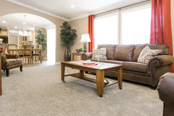 The K2776A Living Room. This Manufactured Mobile Home features 4 bedrooms and 2 baths.