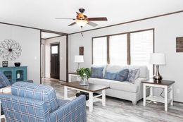 The HAWTHORNE Living Room. This Manufactured Mobile Home features 3 bedrooms and 2 baths.