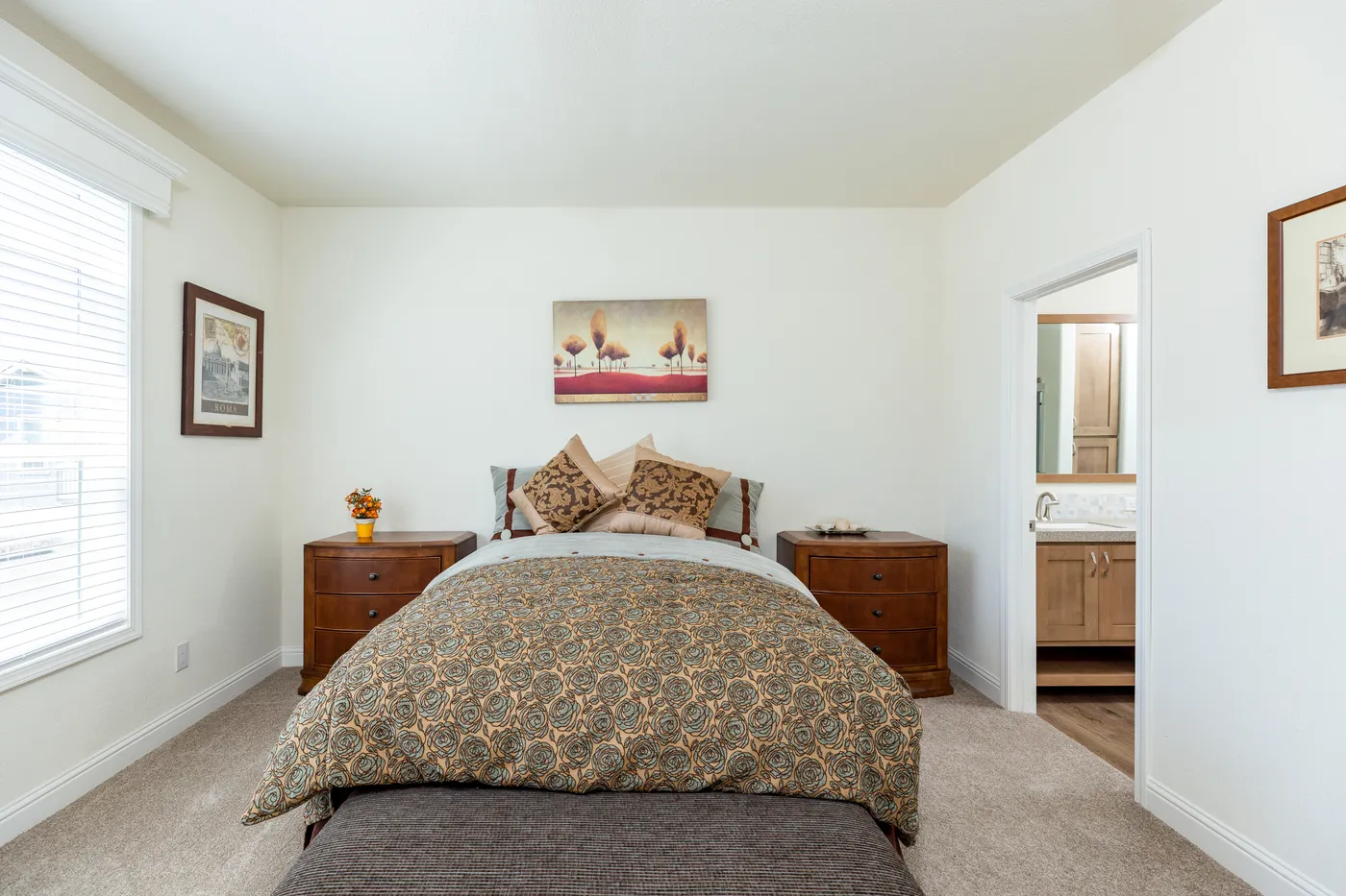 The CORONADO 2458C Primary Bedroom. This Manufactured Mobile Home features 3 bedrooms and 2 baths.