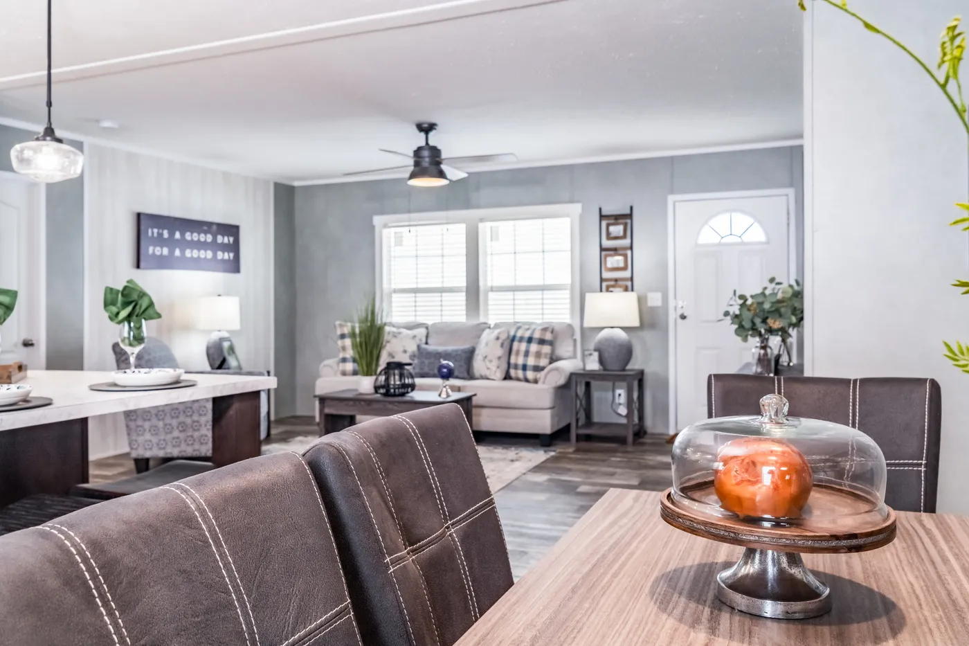 The ULTRA BREEZE 52 Dining Area. This Manufactured Mobile Home features 3 bedrooms and 2 baths.