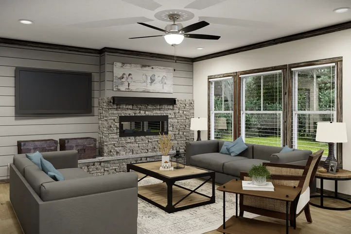 The THE ANDERSON II Living Room. This Manufactured Mobile Home features 3 bedrooms and 2 baths.