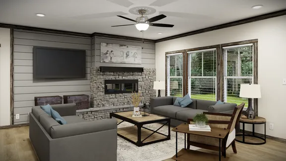 The THE ANDERSON II Living Room. This Manufactured Mobile Home features 3 bedrooms and 2 baths.