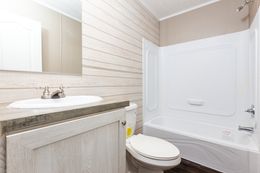 The ANNIVERSARY PLUS 72 Guest Bathroom. This Manufactured Mobile Home features 3 bedrooms and 2 baths.