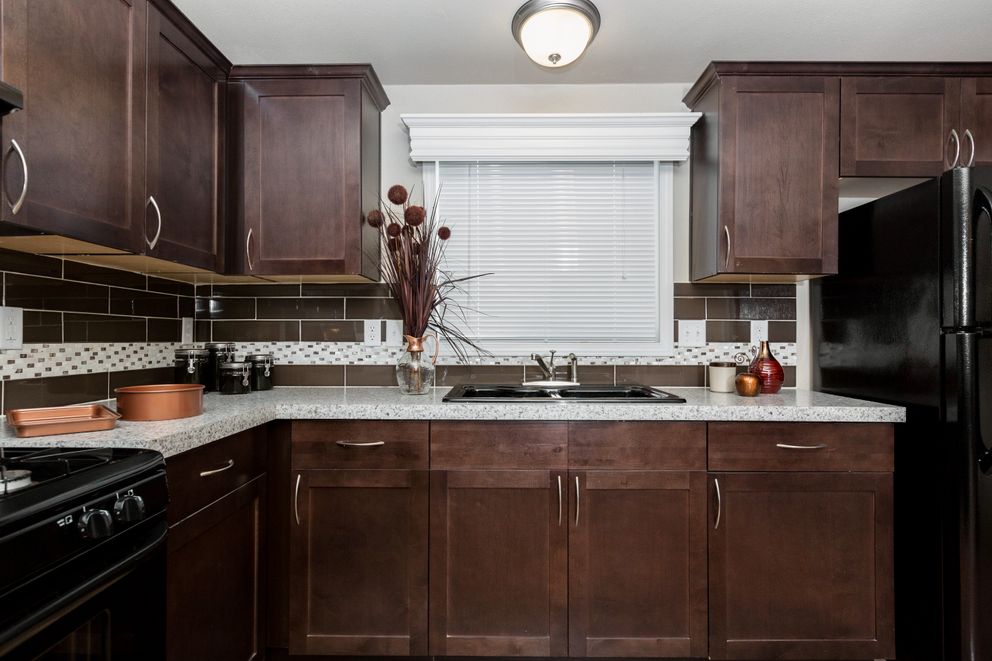 The K2744A Kitchen. This Manufactured Mobile Home features 3 bedrooms and 2 baths.