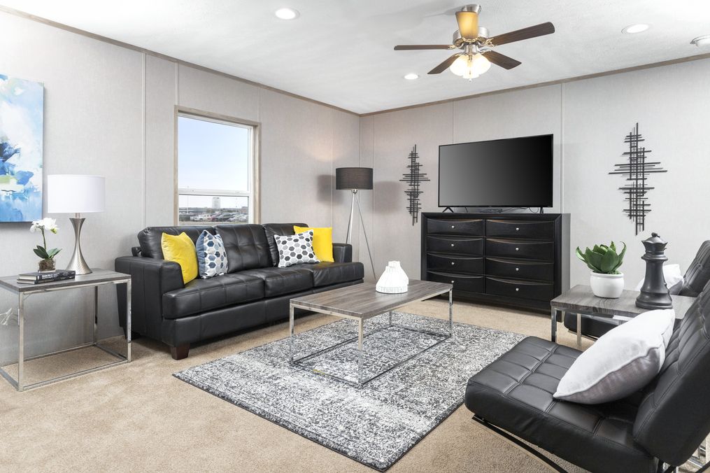 The GULF BREEZE Living Room. This Manufactured Mobile Home features 3 bedrooms and 2 baths.