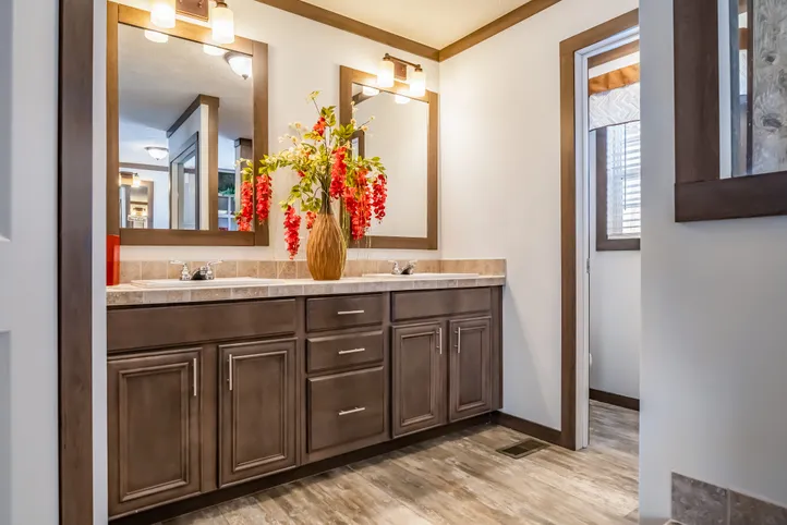 The THE TURNER Primary Bathroom. This Manufactured Mobile Home features 3 bedrooms and 2 baths.