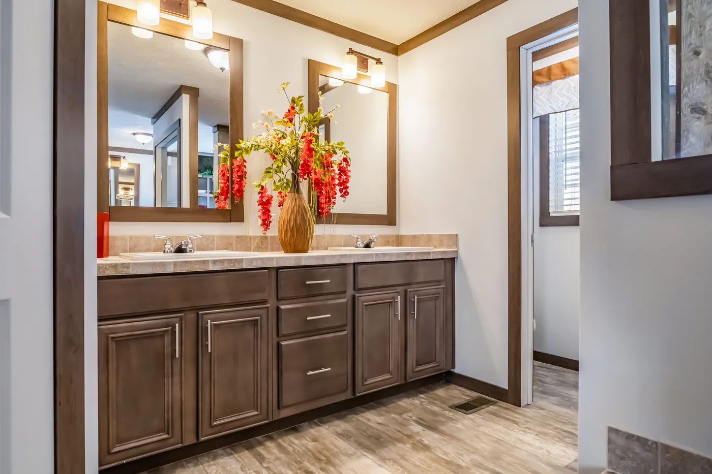 The THE TURNER Primary Bathroom. This Manufactured Mobile Home features 3 bedrooms and 2 baths.