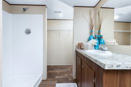 The VICTORY PLUS Primary Bathroom. This Manufactured Mobile Home features 3 bedrooms and 2 baths.