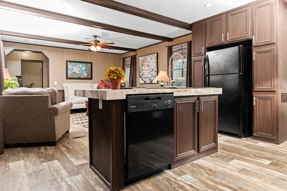 The THE PARKSIDE Kitchen. This Manufactured Mobile Home features 3 bedrooms and 2 baths.