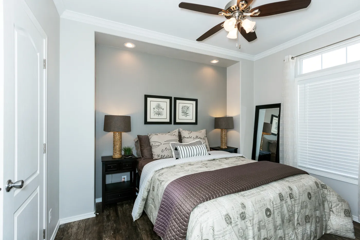 The K1640A Primary Bedroom. This Manufactured Mobile Home features 1 bedroom and 1 bath.