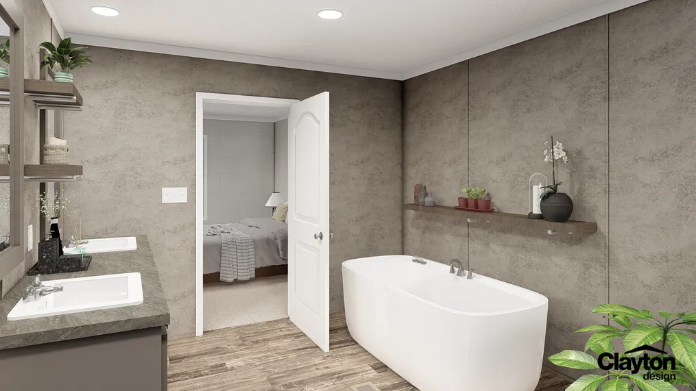 The THE FUSION 32B Master Bathroom. This Manufactured Mobile Home features 4 bedrooms and 2 baths.