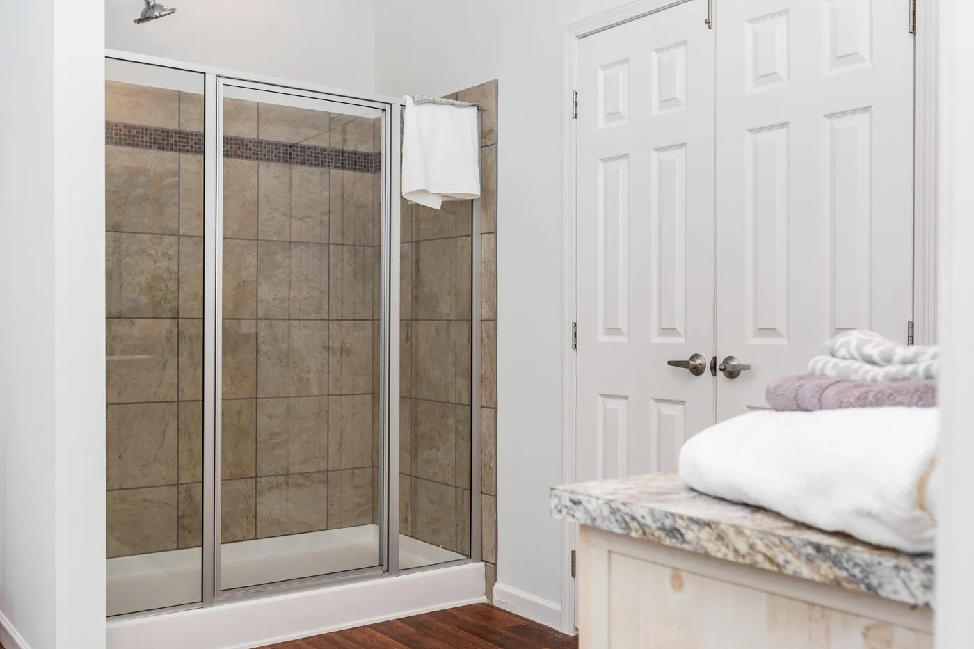The NORMANDY Primary Bathroom. This Manufactured Mobile Home features 3 bedrooms and 2 baths.