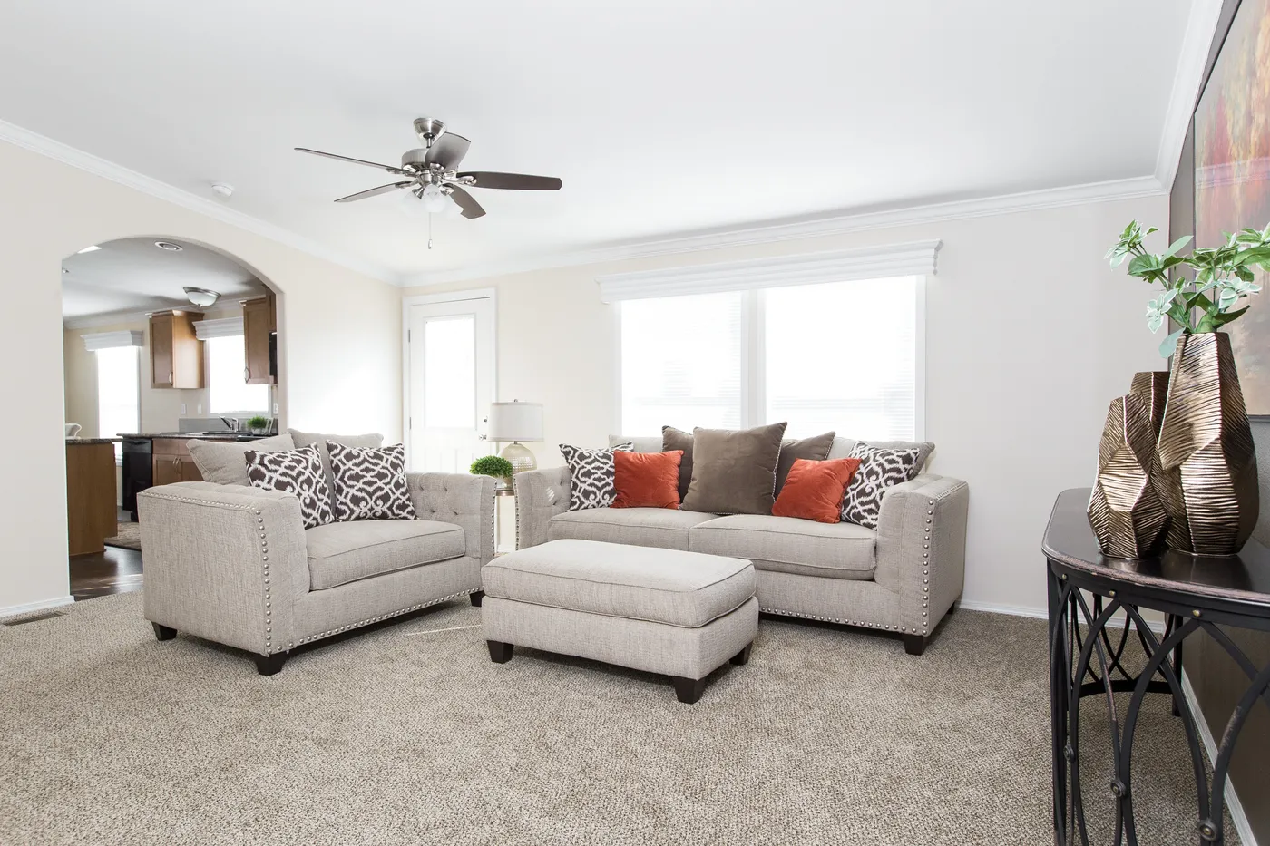 The K2750A Living Room. This Manufactured Mobile Home features 3 bedrooms and 2 baths.