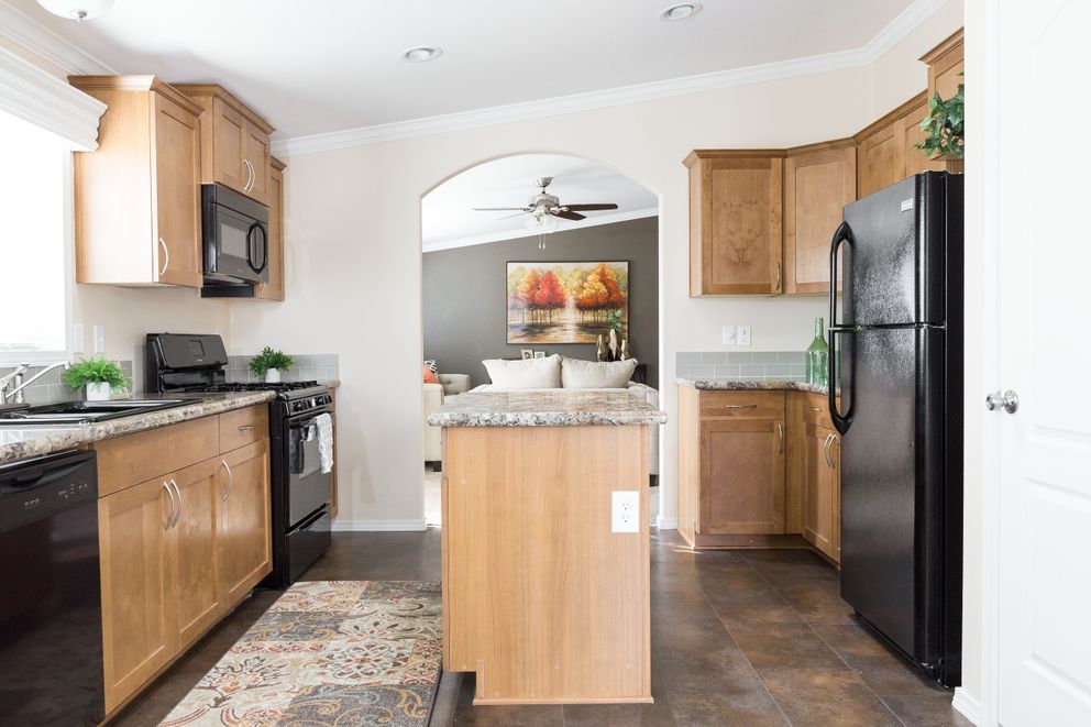 The K2750A Kitchen. This Manufactured Mobile Home features 3 bedrooms and 2 baths.