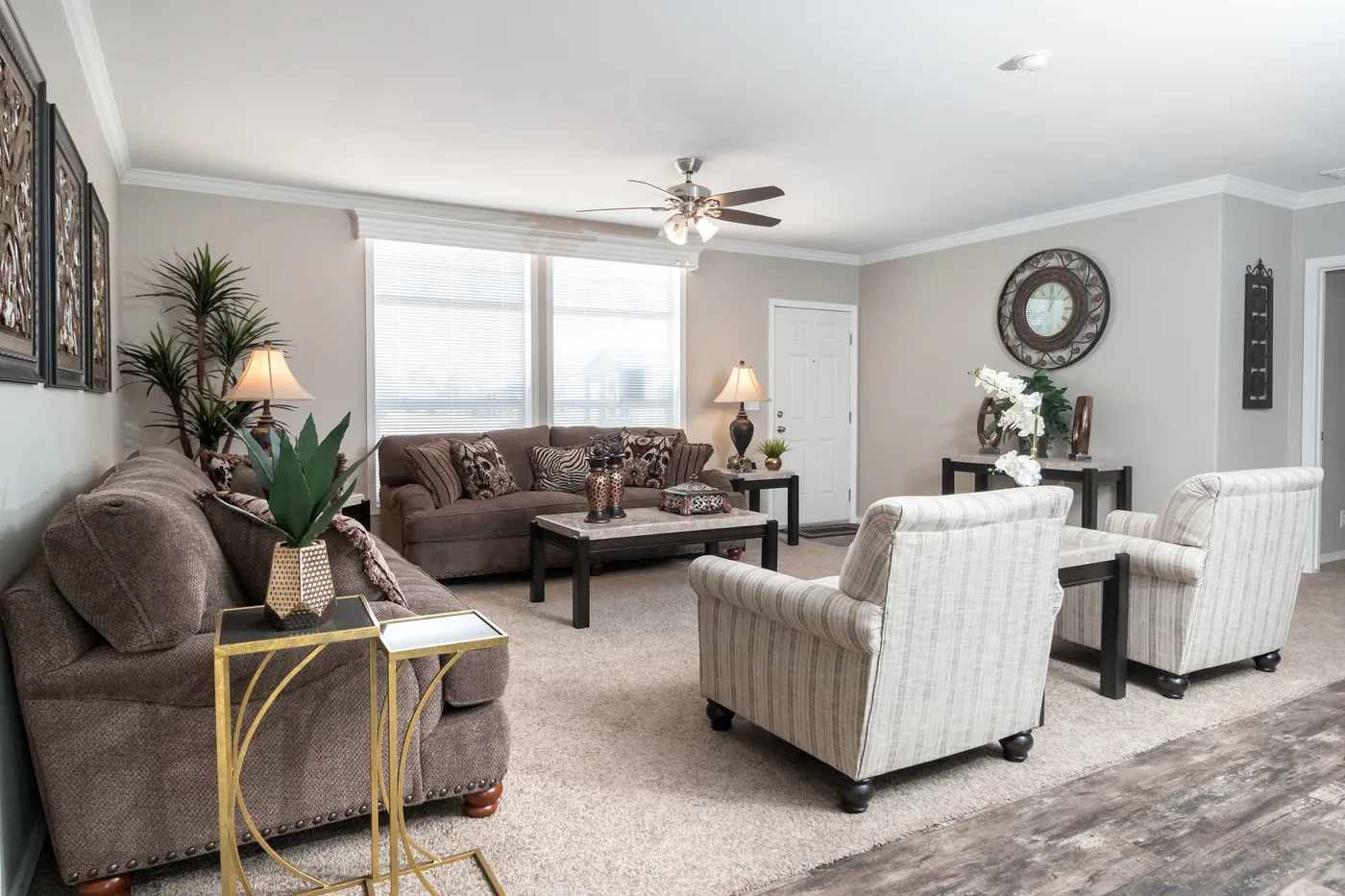 The K3076B Living Room. This Manufactured Mobile Home features 4 bedrooms and 2 baths.