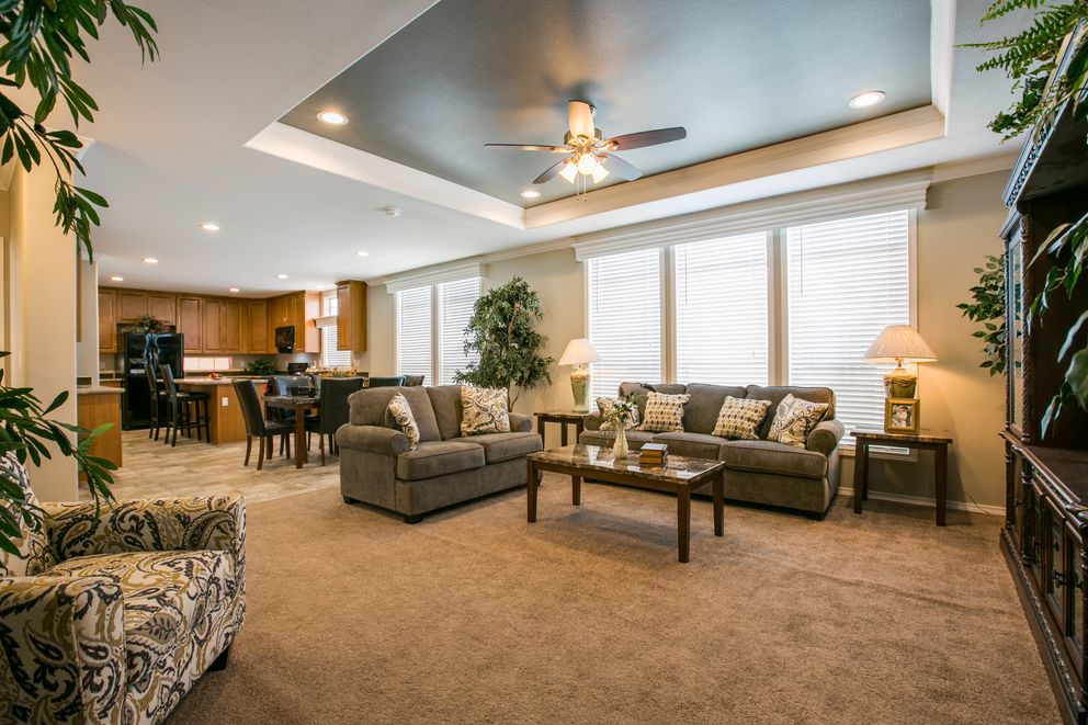 The TRANQUILITY TR3062A Living Room. This Manufactured Mobile Home features 3 bedrooms and 2 baths.