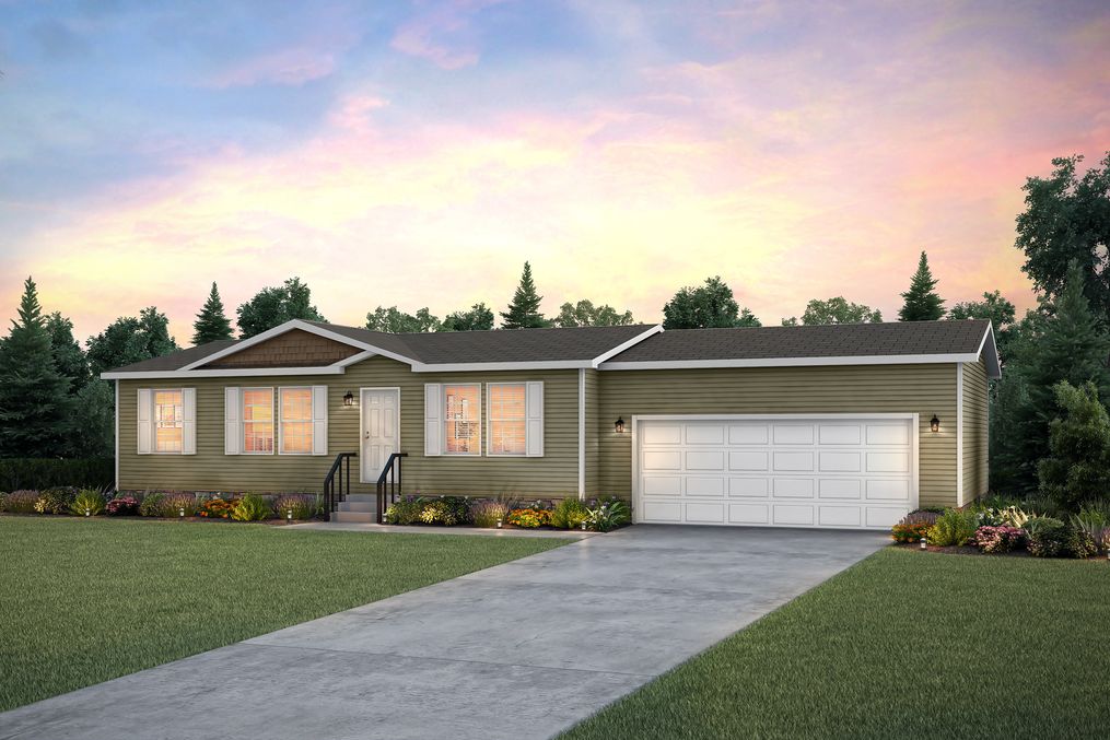 The LAKE DR 4428-MS006 SECT Floor Plan. This Manufactured Mobile Home features 3 bedrooms and 2 baths.