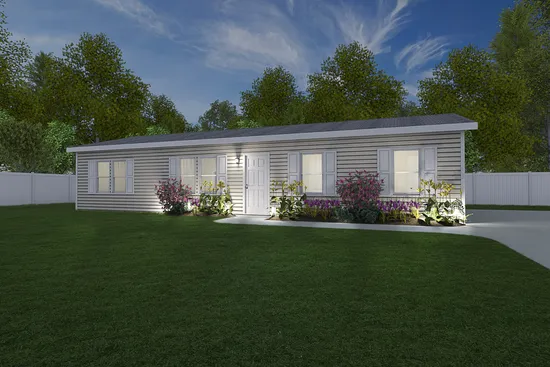 The 4708 ROCKETEER 5632 Exterior. This Manufactured Mobile Home features 3 bedrooms and 2 baths.