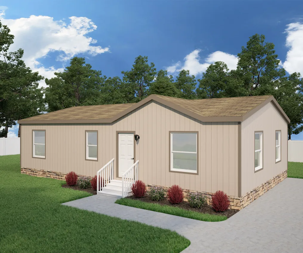 The DRM444F 44' DREAM Exterior. This Manufactured Mobile Home features 3 bedrooms and 2 baths.
