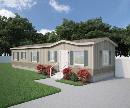 The FAIRPOINT 14522B Optional Heritage Exterior. This Manufactured Mobile Home features 2 bedrooms and 1 bath.