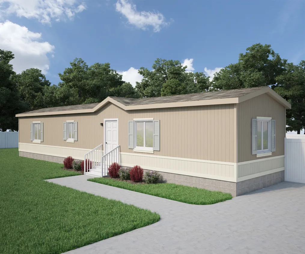 The FAIRPOINT 14603B Optional Cottage Exterior. This Manufactured Mobile Home features 3 bedrooms and 2 baths.