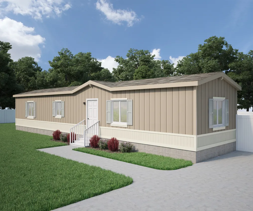 The FAIRPOINT 14603B Optional Heritage Exterior. This Manufactured Mobile Home features 3 bedrooms and 2 baths.