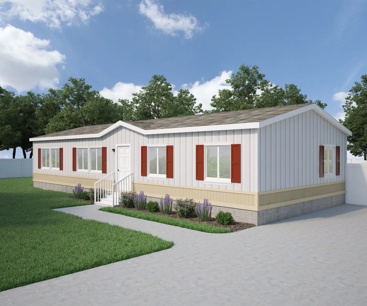 The FAIRPOINT 24564A Optional Heritage Exterior. This Manufactured Mobile Home features 4 bedrooms and 2 baths.