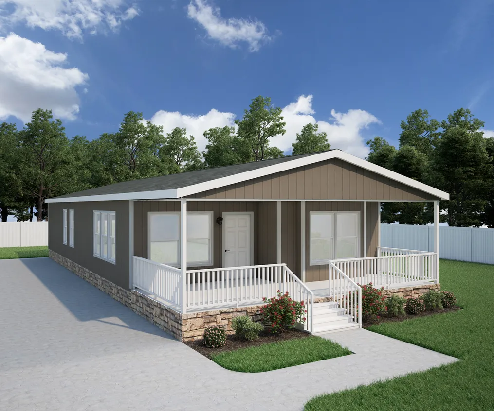 THE SPRUCE CLAYTON Exterior. This Manufactured Mobile Home features 3 bedrooms and 2 baths.