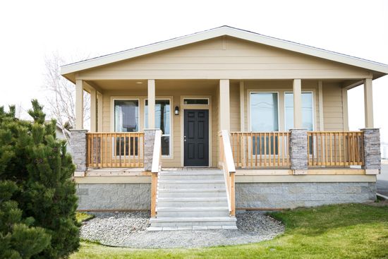 The THE SPRUCE Exterior. This Manufactured Mobile Home features 3 bedrooms and 2 baths.
