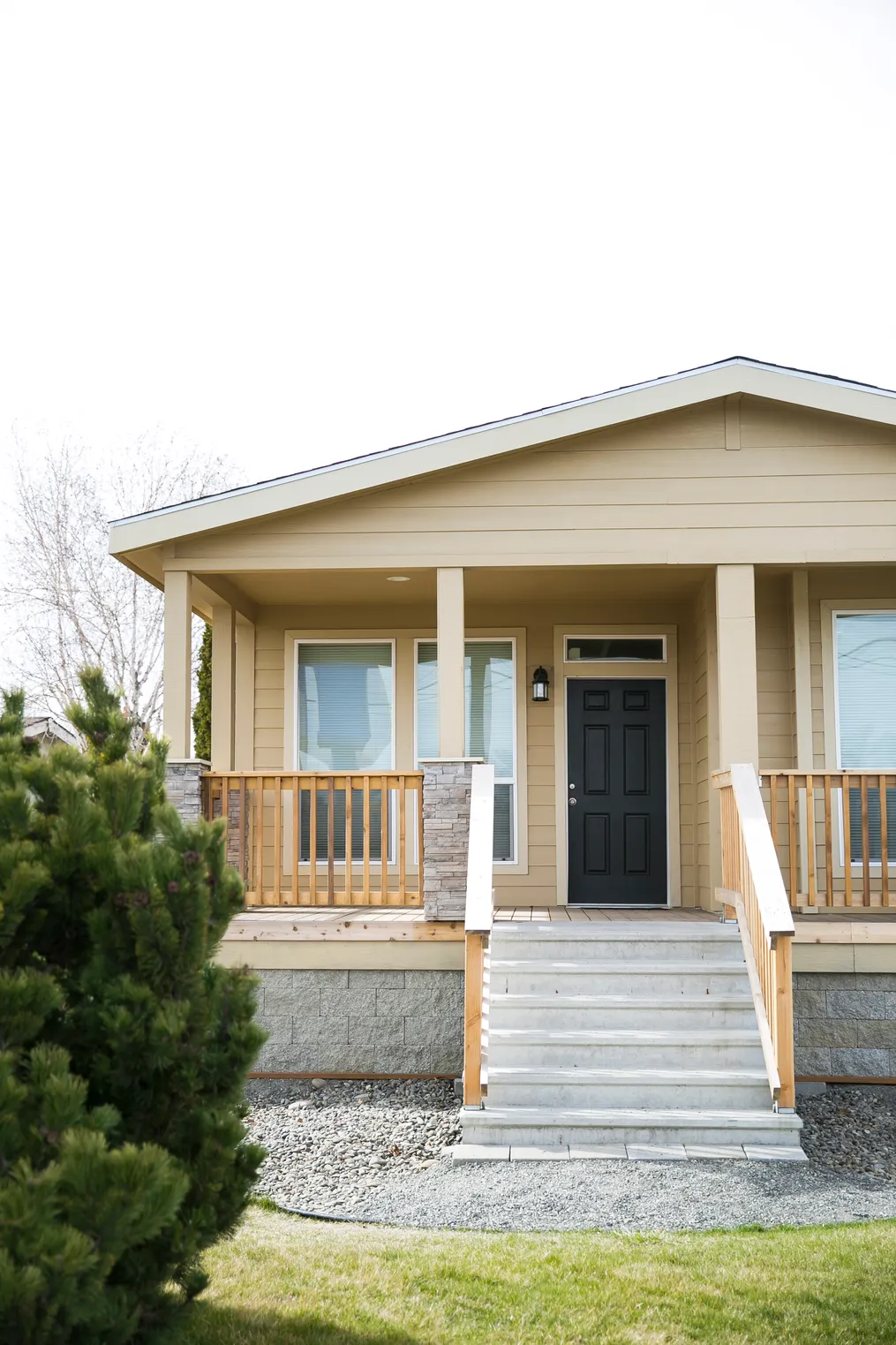 The THE SPRUCE Exterior. This Manufactured Mobile Home features 3 bedrooms and 2 baths.