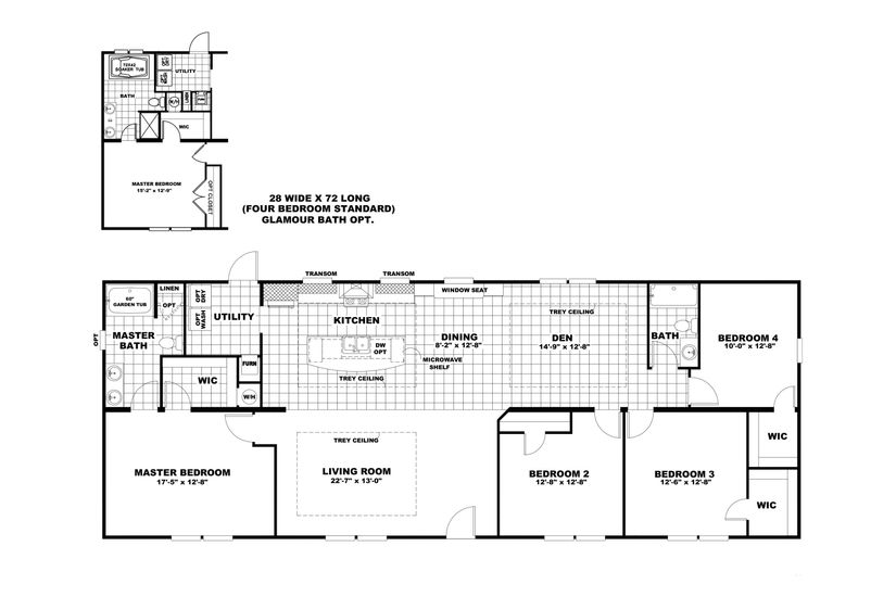 Oakwood Double Wide Mobile Home Floor Plan 4 Bedroom Mobile