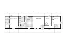 The DRM661N 1566' DREAM Floor Plan. This Manufactured Mobile Home features 3 bedrooms and 2 baths.