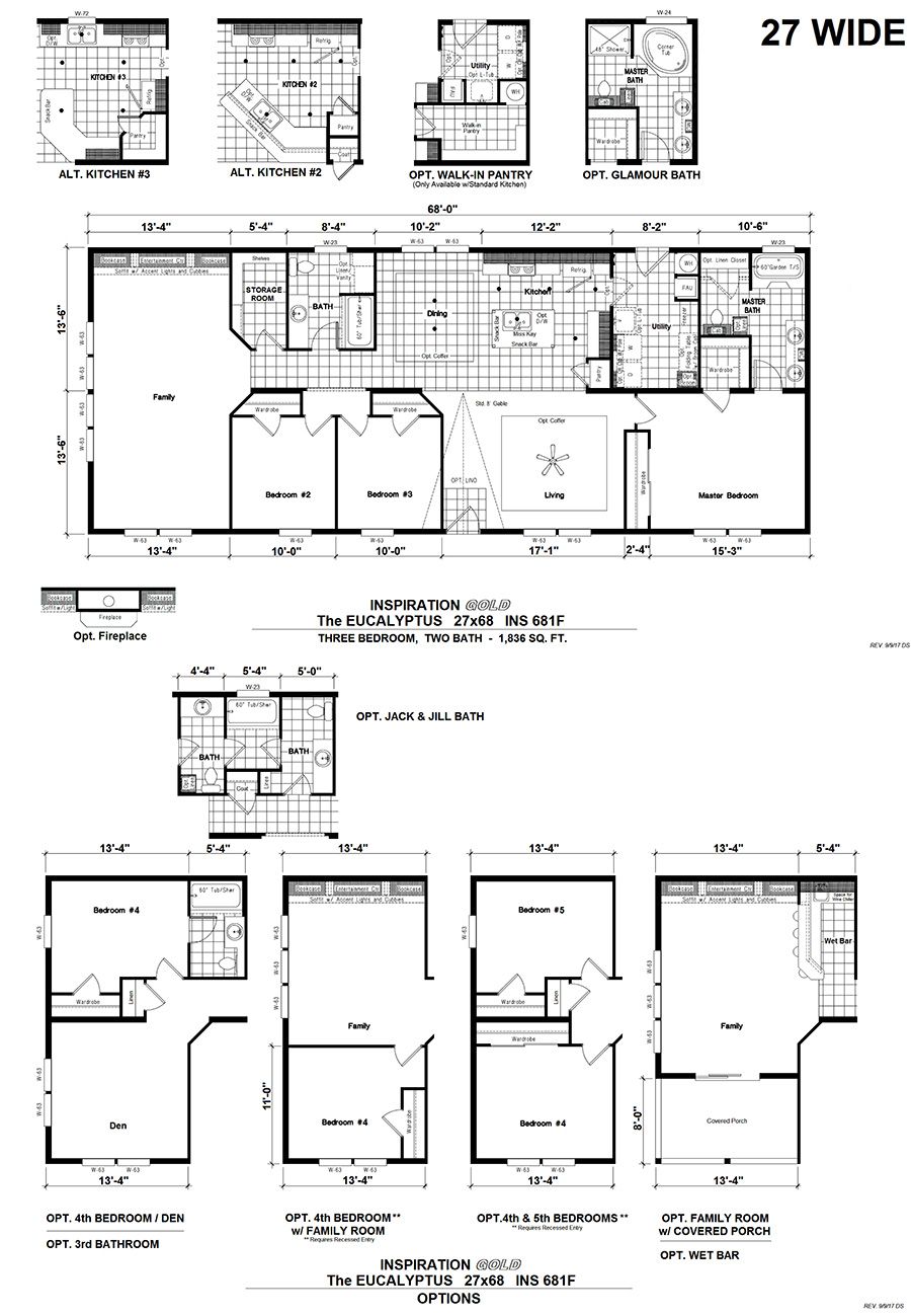 The THE EUCALYPTUS Floor Plan. This Manufactured Mobile Home features 3 bedrooms and 2 baths.