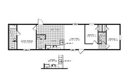 The THE GEM XL Floor Plan. This Manufactured Mobile Home features 3 bedrooms and 2 baths.