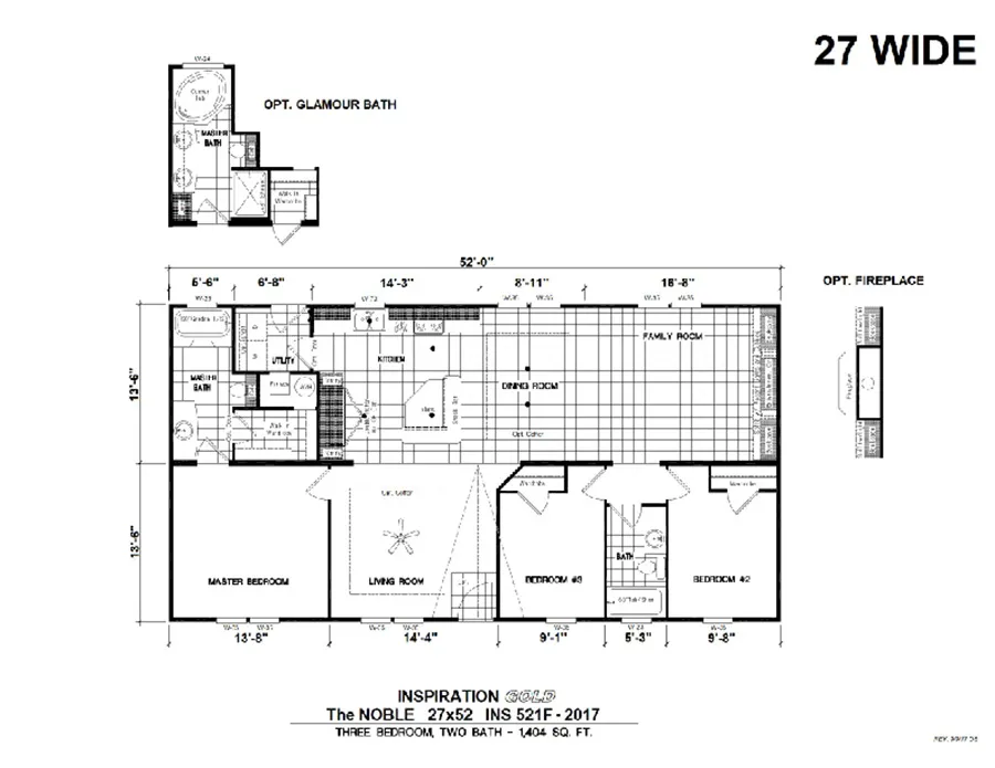 The THE NOBLE Floor Plan. This Manufactured Mobile Home features 3 bedrooms and 2 baths.