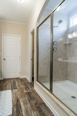 The 2062 CLASSIC Primary Bathroom. This Manufactured Mobile Home features 3 bedrooms and 2 baths.