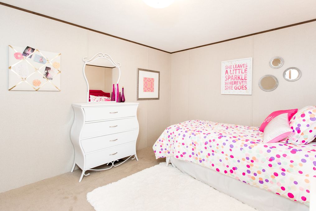 The BLISS Bedroom. This Manufactured Mobile Home features 2 bedrooms and 1 bath.