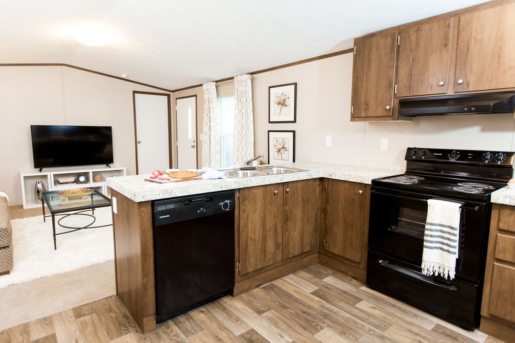 The BLISS Kitchen. This Manufactured Mobile Home features 2 bedrooms and 1 bath.