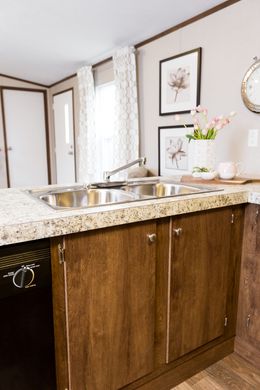 The BLISS Kitchen. This Manufactured Mobile Home features 2 bedrooms and 1 bath.