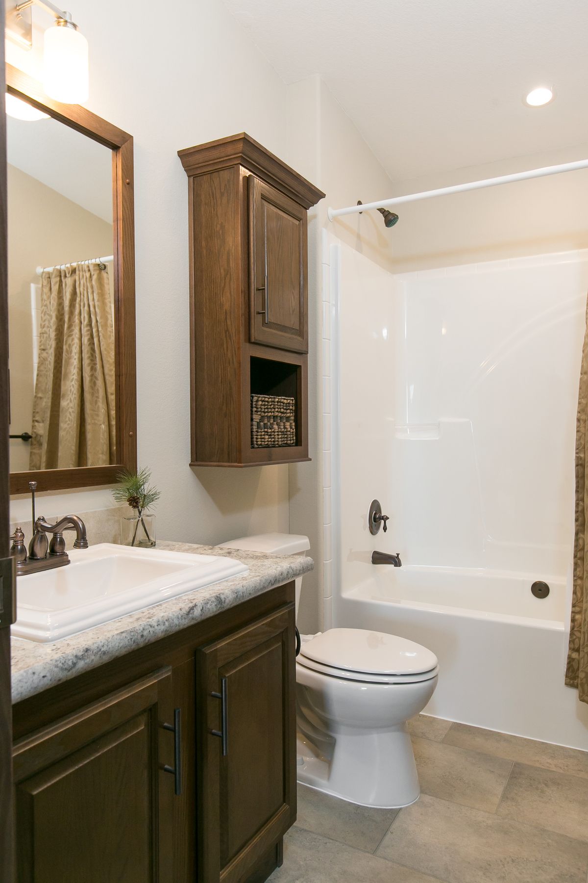 The INTEGRITY 98 MOD Guest Bathroom. This Manufactured Mobile Home features 2 bedrooms and 2 baths.