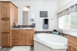 The K3068C Primary Bathroom. This Manufactured Mobile Home features 3 bedrooms and 2 baths.