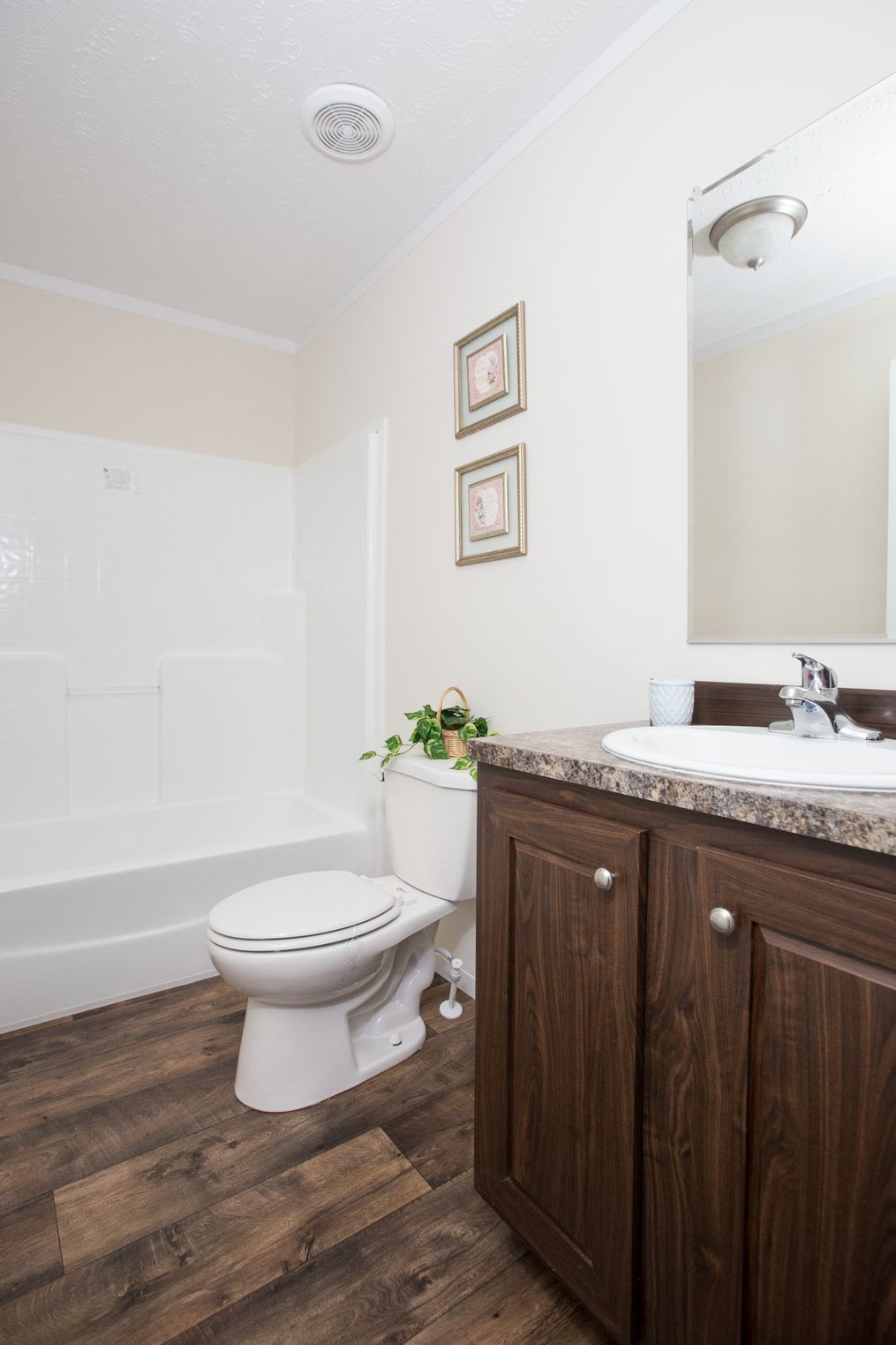 The RANGER 56B Guest Bathroom. This Manufactured Mobile Home features 3 bedrooms and 2 baths.