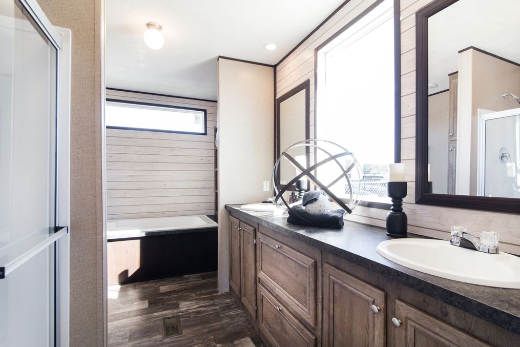 The SIG28483B Master Bathroom. This Manufactured Mobile Home features 3 bedrooms and 2 baths.