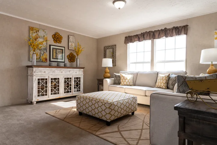 The THE EAGLE 52 Living Room. This Manufactured Mobile Home features 3 bedrooms and 2 baths.