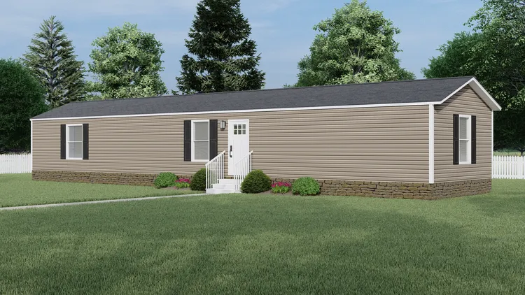 The CLARK Exterior. This Manufactured Mobile Home features 3 bedrooms and 2 baths.