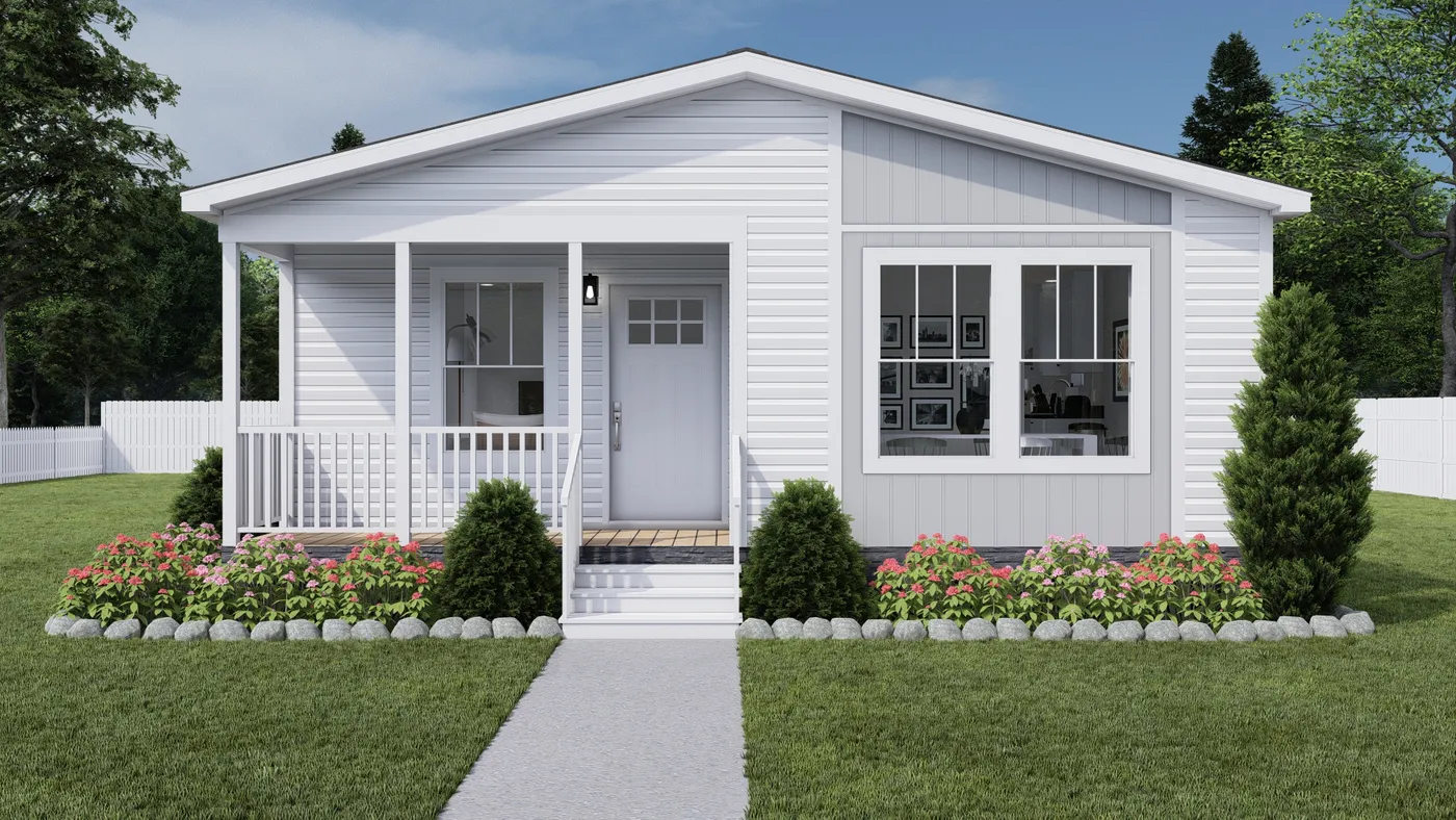 The STAYIN' ALIVE Exterior. This Manufactured Mobile Home features 3 bedrooms and 2 baths.