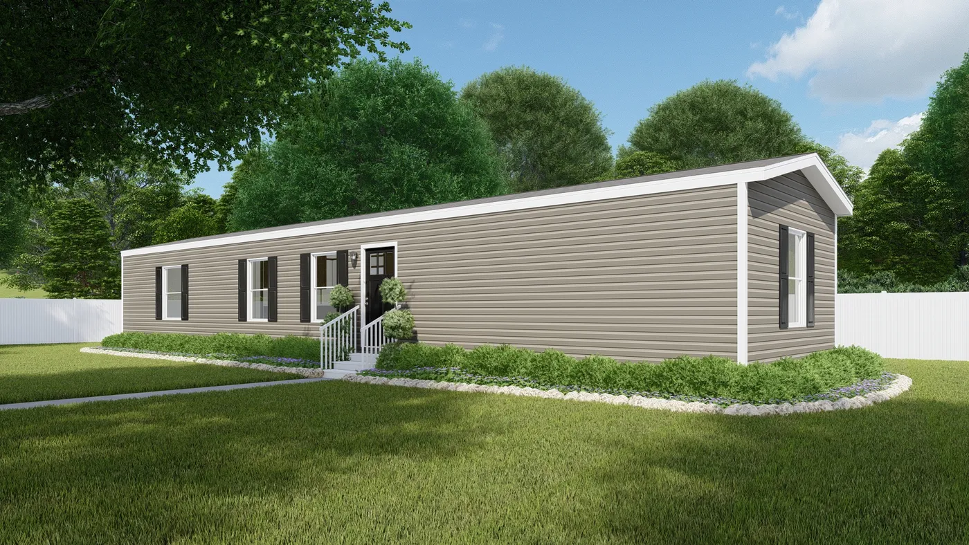 The THE INTUITION Exterior with Clay Vinyl. This Manufactured Mobile Home features 3 bedrooms and 2 baths.