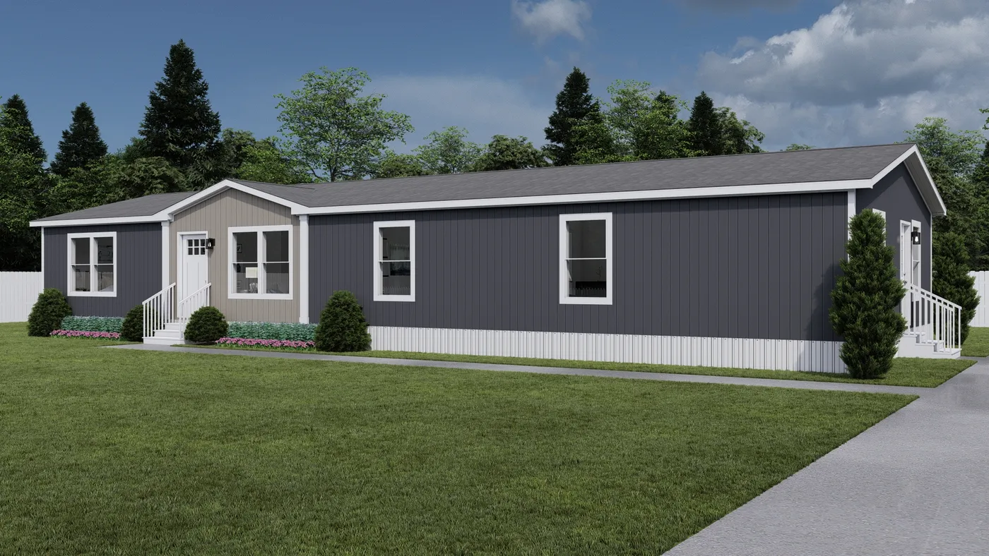 The HEY JUDE Exterior. This Manufactured Mobile Home features 4 bedrooms and 2 baths.